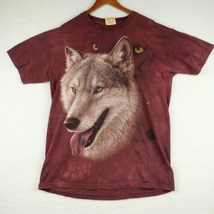 277-Wolf Graphic Short Sleeve T-Shirt With Wolf Print